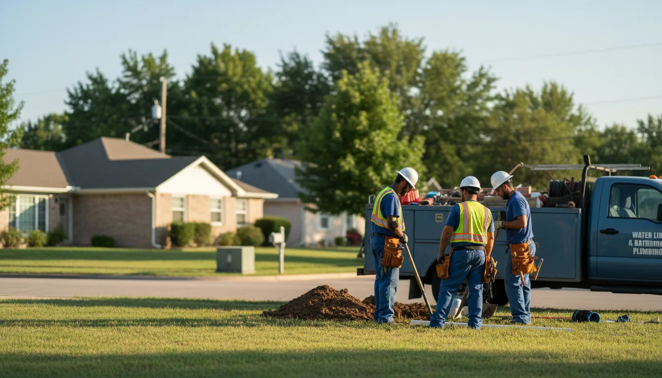Residential water line and bathroom plumbing service in Vanderbilt, PA